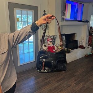 Gianni Bini Black and Brown Shoulder Bag